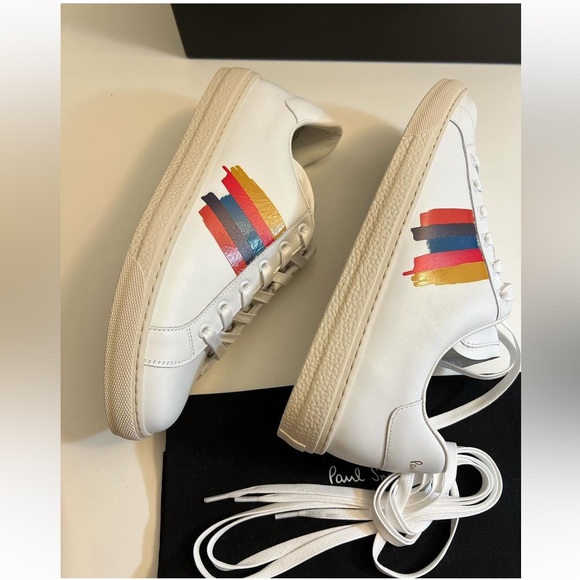 New-Paul Smith women’s Side-Stripe Lace-Up leather Sneakers - Picture 2 of 13